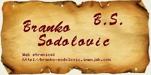 Branko Šodolović vizit kartica
